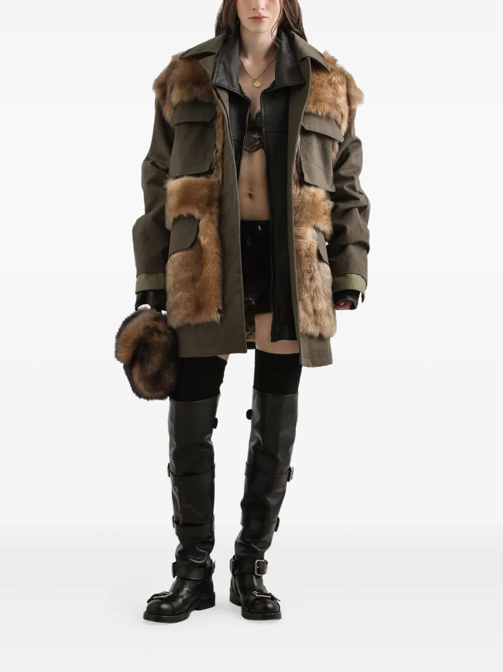 Dolce & Gabbana fur-trimmed coat | Faux Fur & Shearling Coats | Image 2