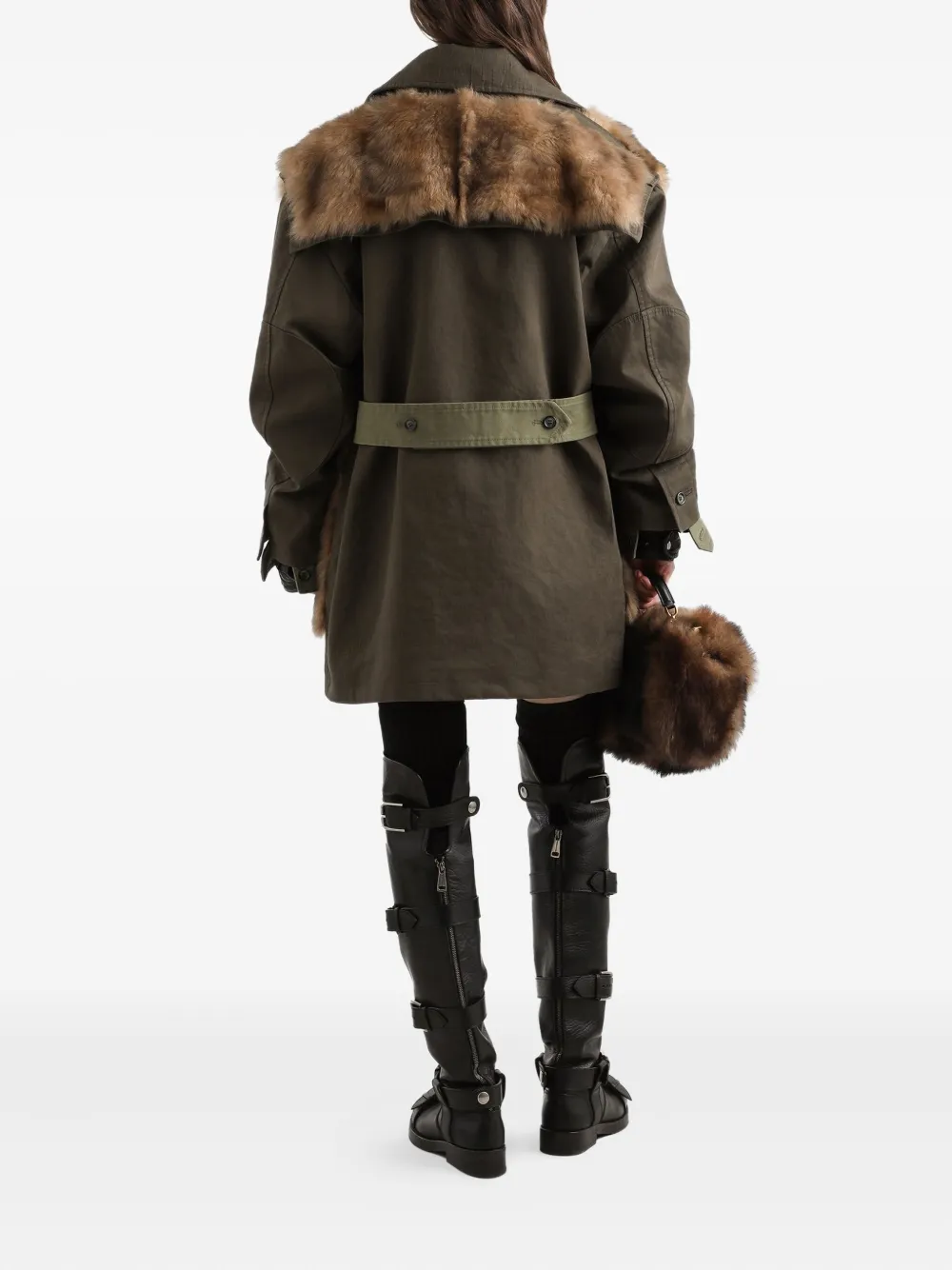 Dolce & Gabbana Jas met afwerking van imitatiebont Bruin