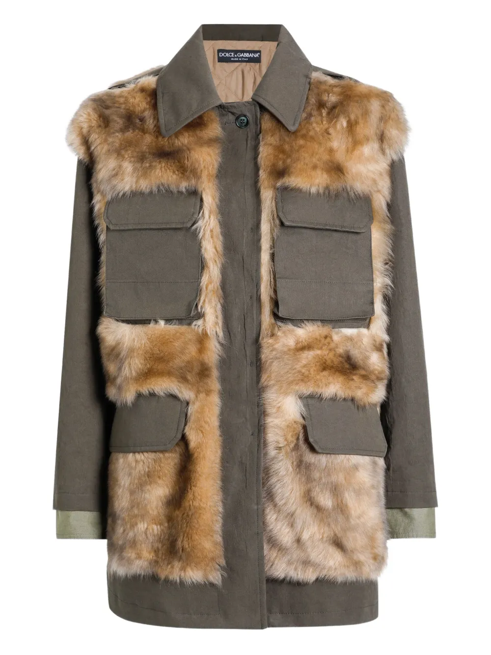 Dolce & Gabbana fur-trimmed coat | Brown | Image 1