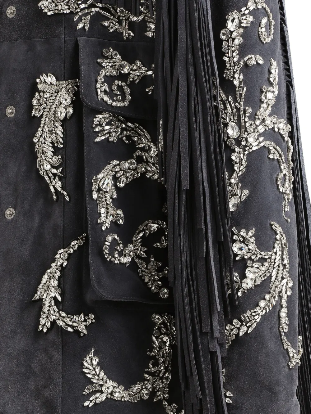 Dolce & Gabbana Jas verfraaid met franje Grijs