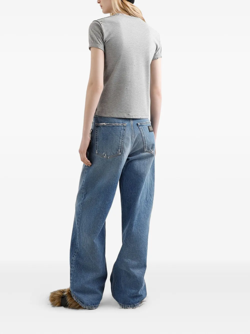 Dolce & Gabbana Crystal-embellished Jeans In Blue