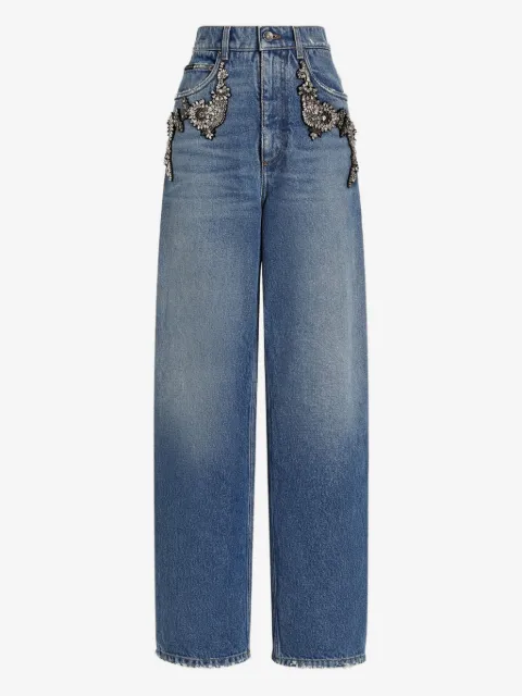 Dolce & Gabbana crystal-embellished jeans