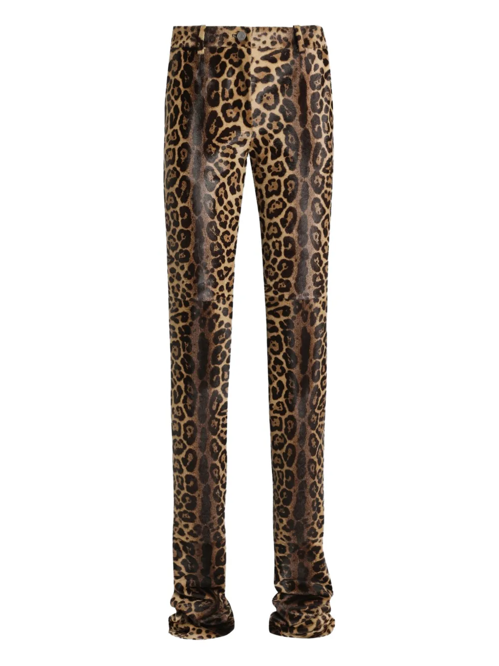 Dolce & Gabbana Leopard-print Trousers In Brown