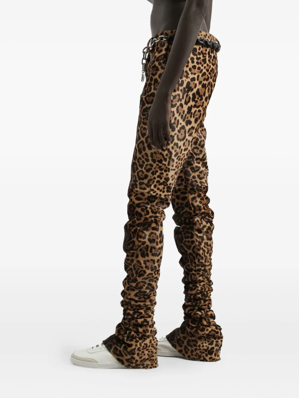 Dolce & Gabbana Leopard-print Trousers In Brown