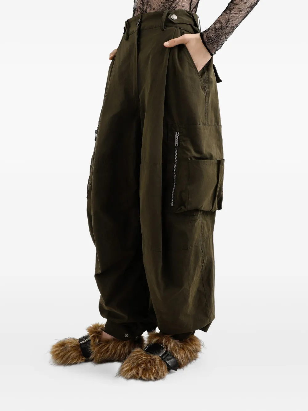 Dolce & Gabbana Drawstring-fastening Cargo Trousers In Green