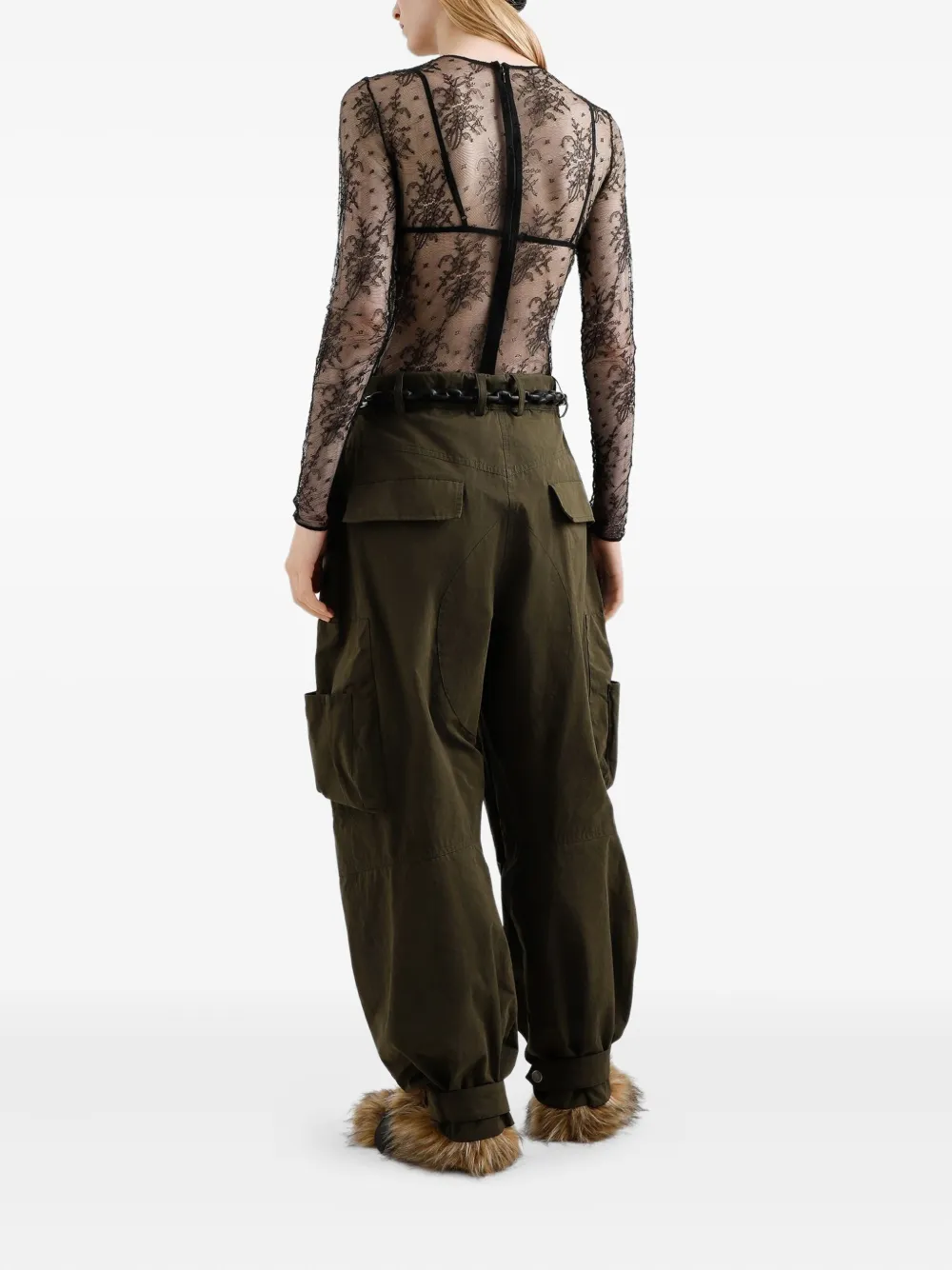 Dolce & Gabbana Drawstring-fastening Cargo Trousers In Green