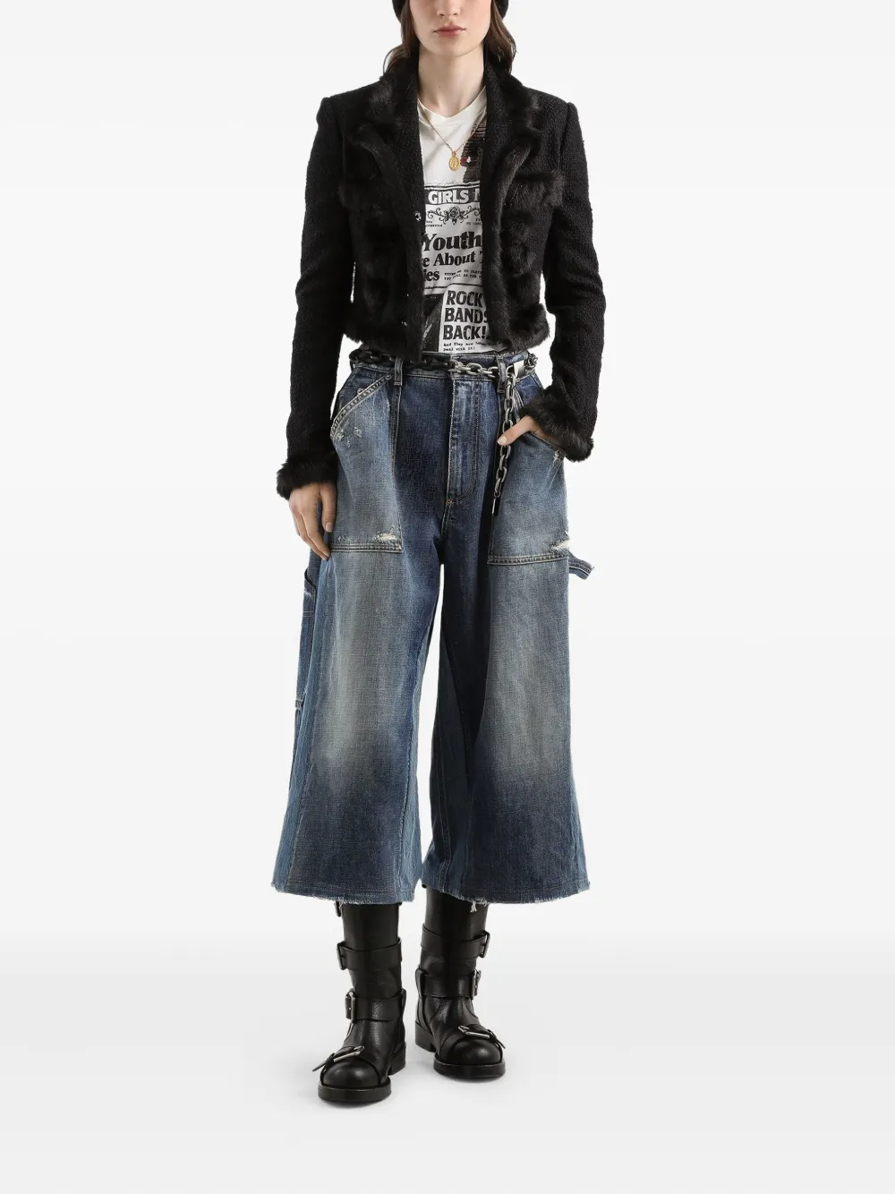 Dolce & Gabbana Gerafelde jeans - Grijs
