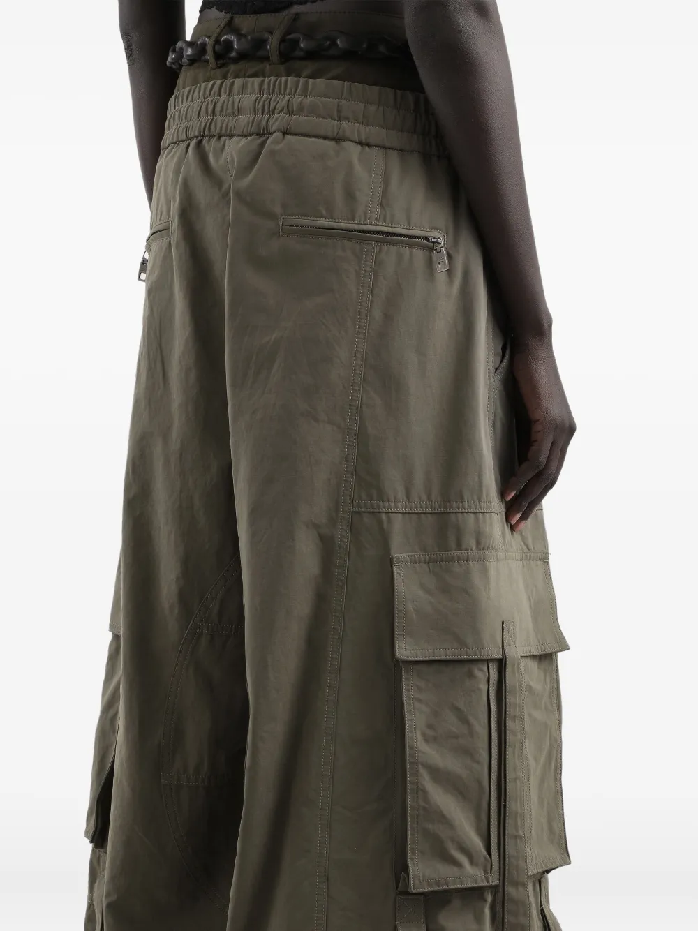 Dolce & Gabbana Drawstring Cargo Pants In Green