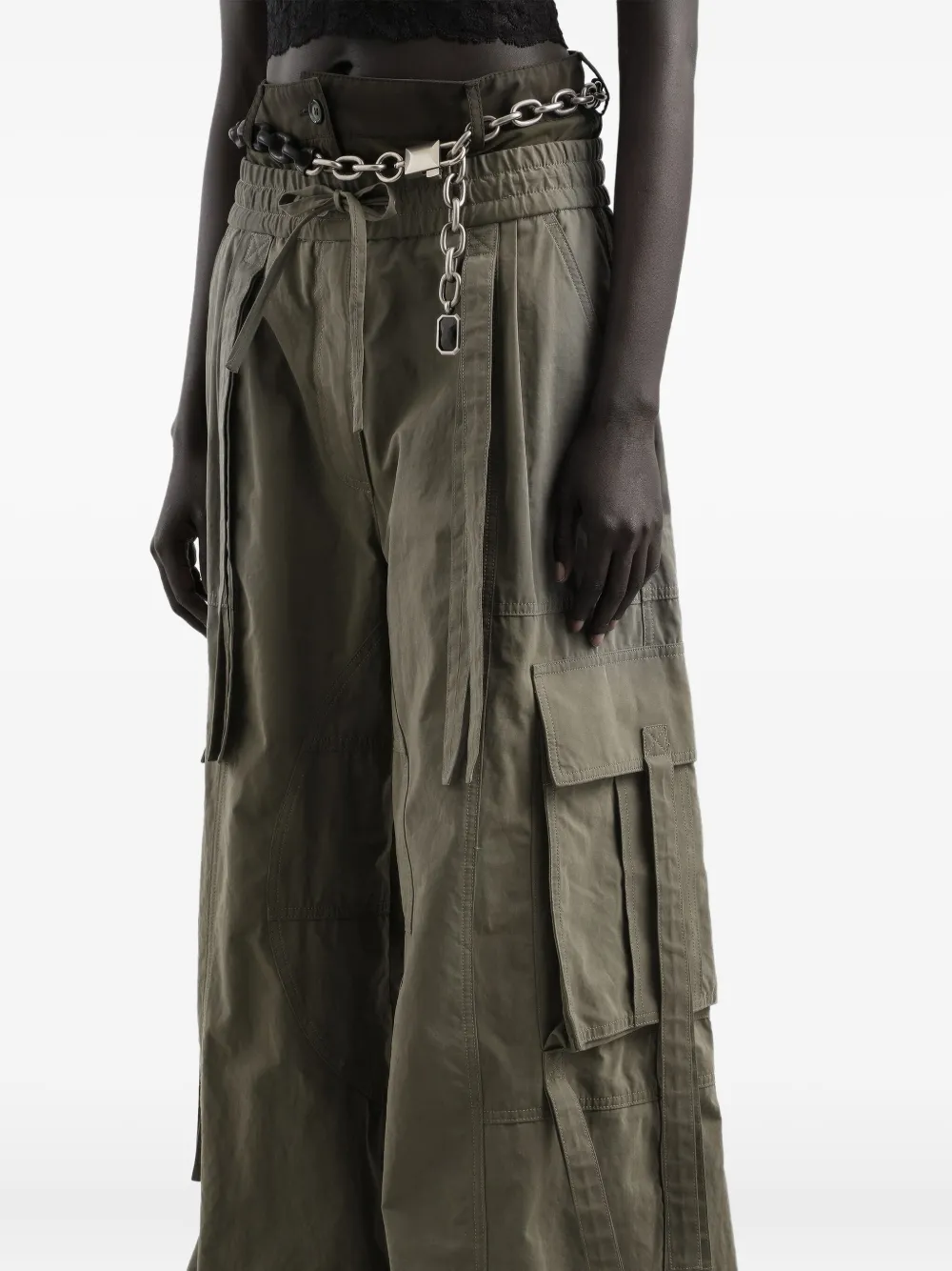 Dolce & Gabbana Drawstring Cargo Pants In Green