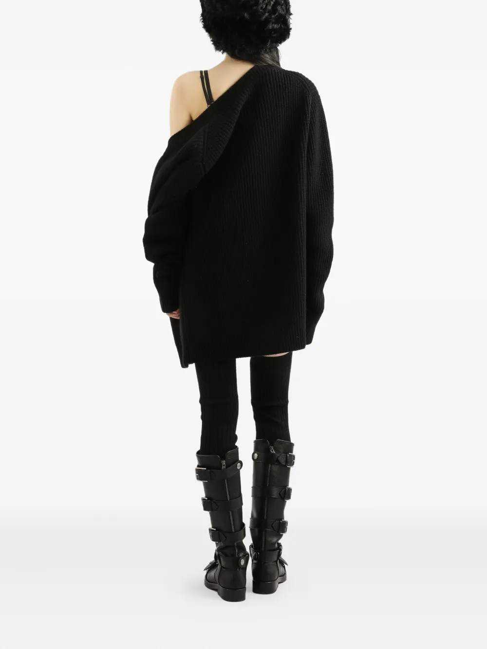 Dolce & Gabbana Jewel-button Ribbed Cardigan In Black