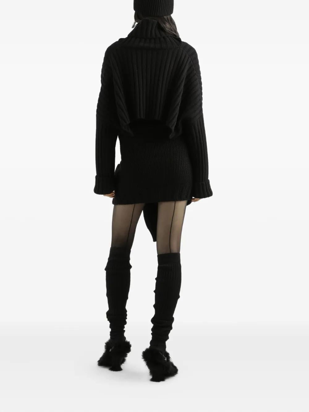 Dolce & Gabbana Ribbed Long-sleeves Cardigan In Black