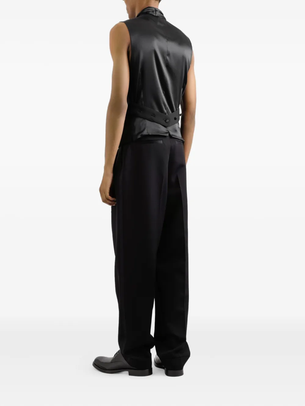 Dolce & Gabbana Mouwloze top met satijnen revers Zwart