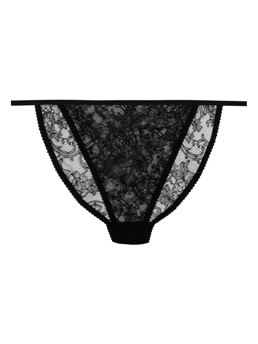 Dolce & Gabbana Lace-trimmed Thong In Black