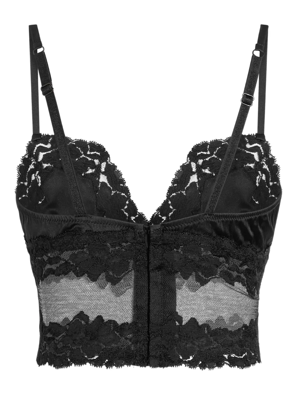 Dolce & Gabbana Satijnen bh-top met afwerking van kant - Zwart