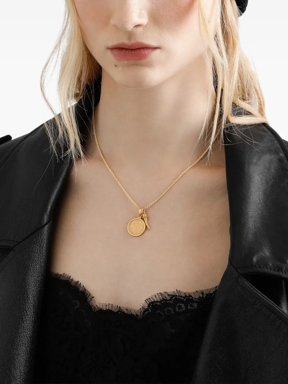 Dolce & Gabbana Horn messing halsketting - Goud
