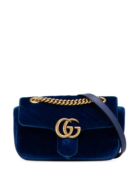 Gucci Pre-Owned 2000-2025 Mini GG Marmont Matelasse Velvet Flap crossbody bag