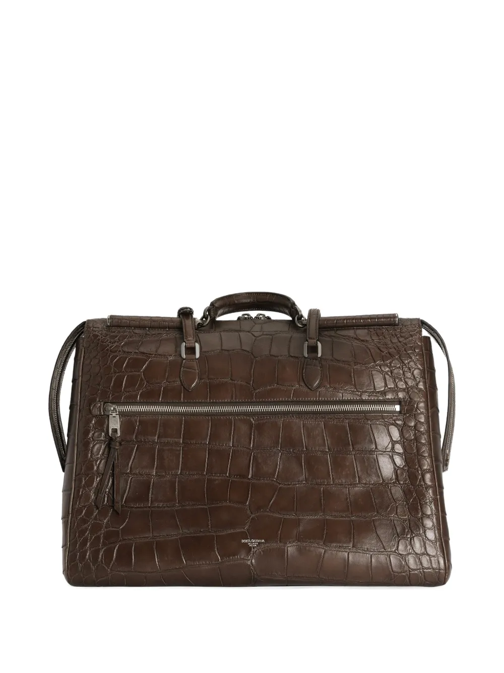 Dolce & Gabbana Vittoria embossed zip shoulder bag - Bruin