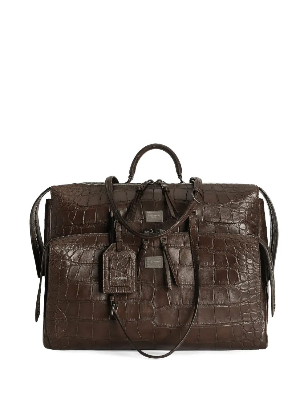 Dolce & Gabbana Vittoria schoudertas met rits en reliëf Bruin