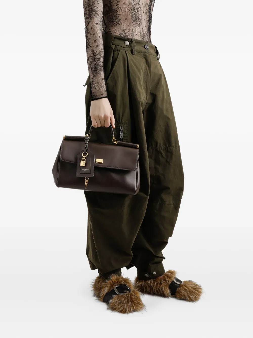 Dolce & Gabbana Medium My Sicily shopper met handvat - Bruin