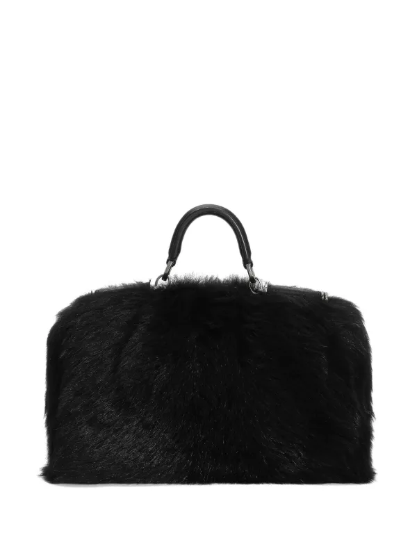 Dolce & Gabbana My Sicily Fur top-handle Tote Bag | Black | FARFETCH