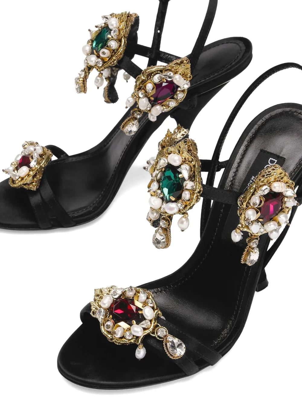 Dolce & Gabbana 105mm Embellished Stiletto Sandals In Animal Print