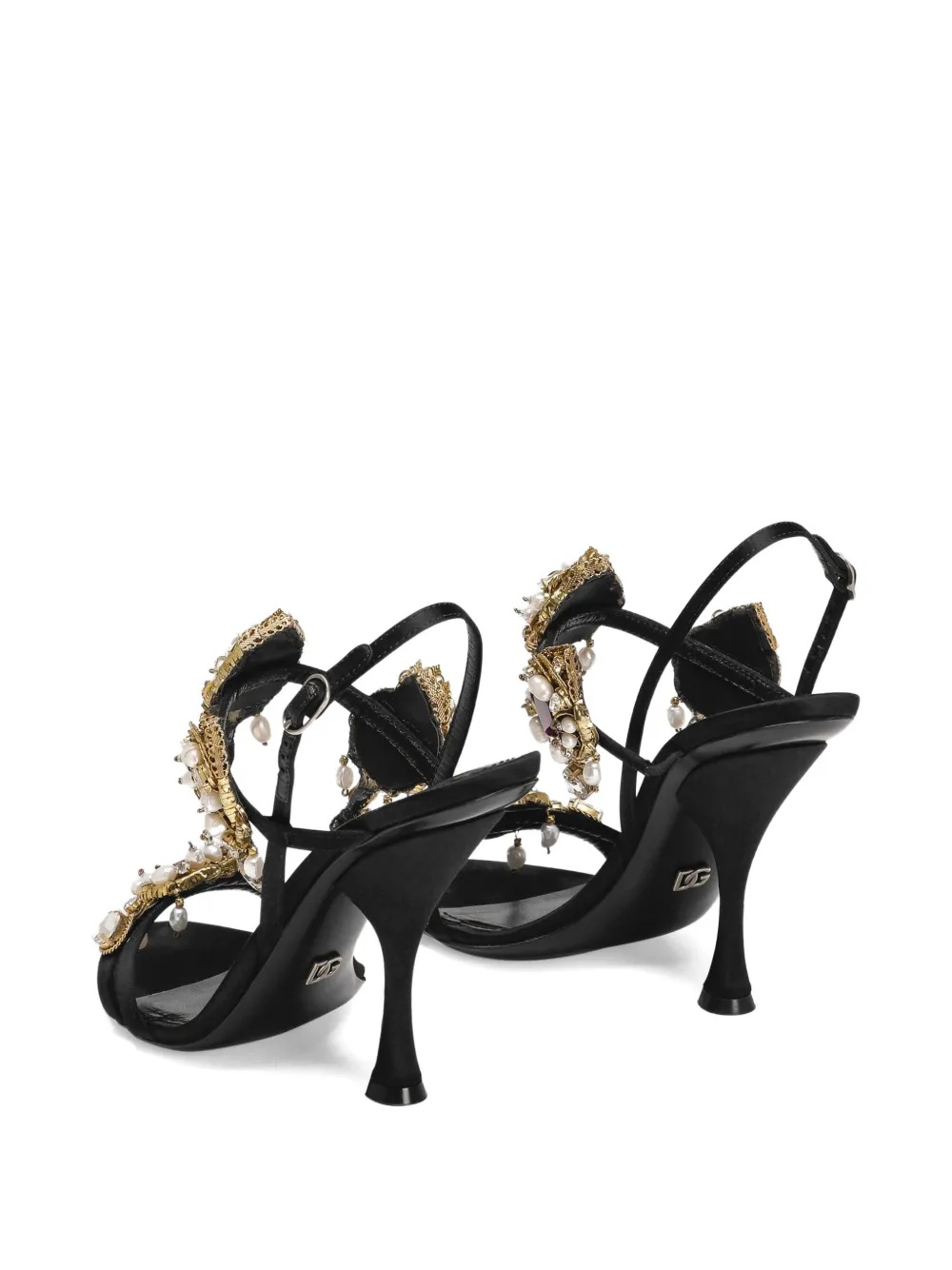 Dolce & Gabbana 105mm Embellished Stiletto Sandals In Animal Print