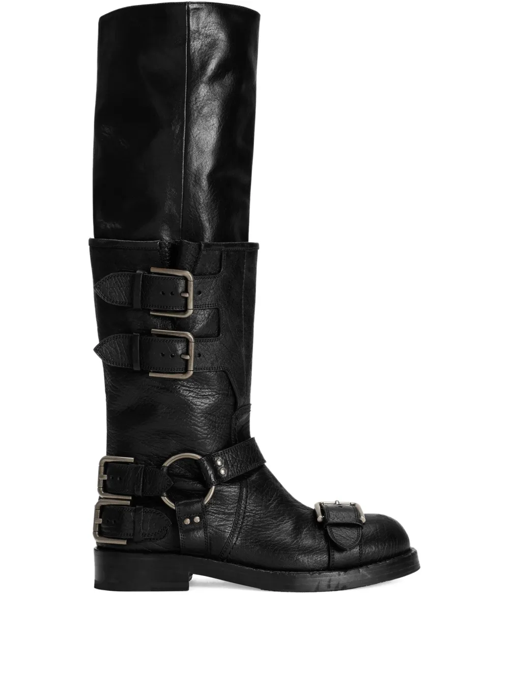 Dolce & Gabbana buckle-detail leather boots Black