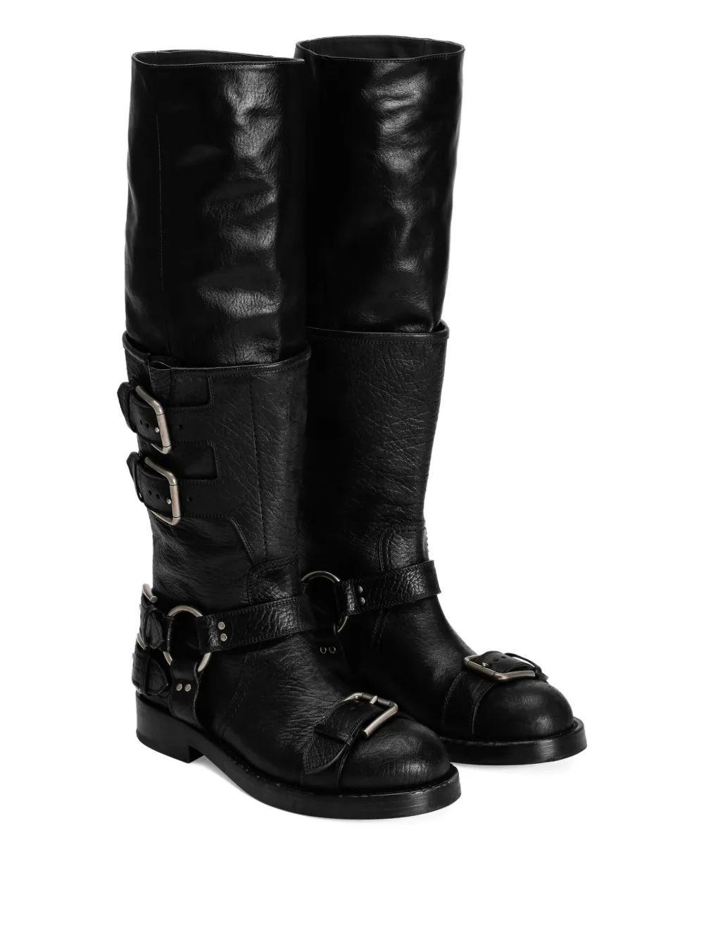 Dolce & Gabbana buckle-detail leather boots Black
