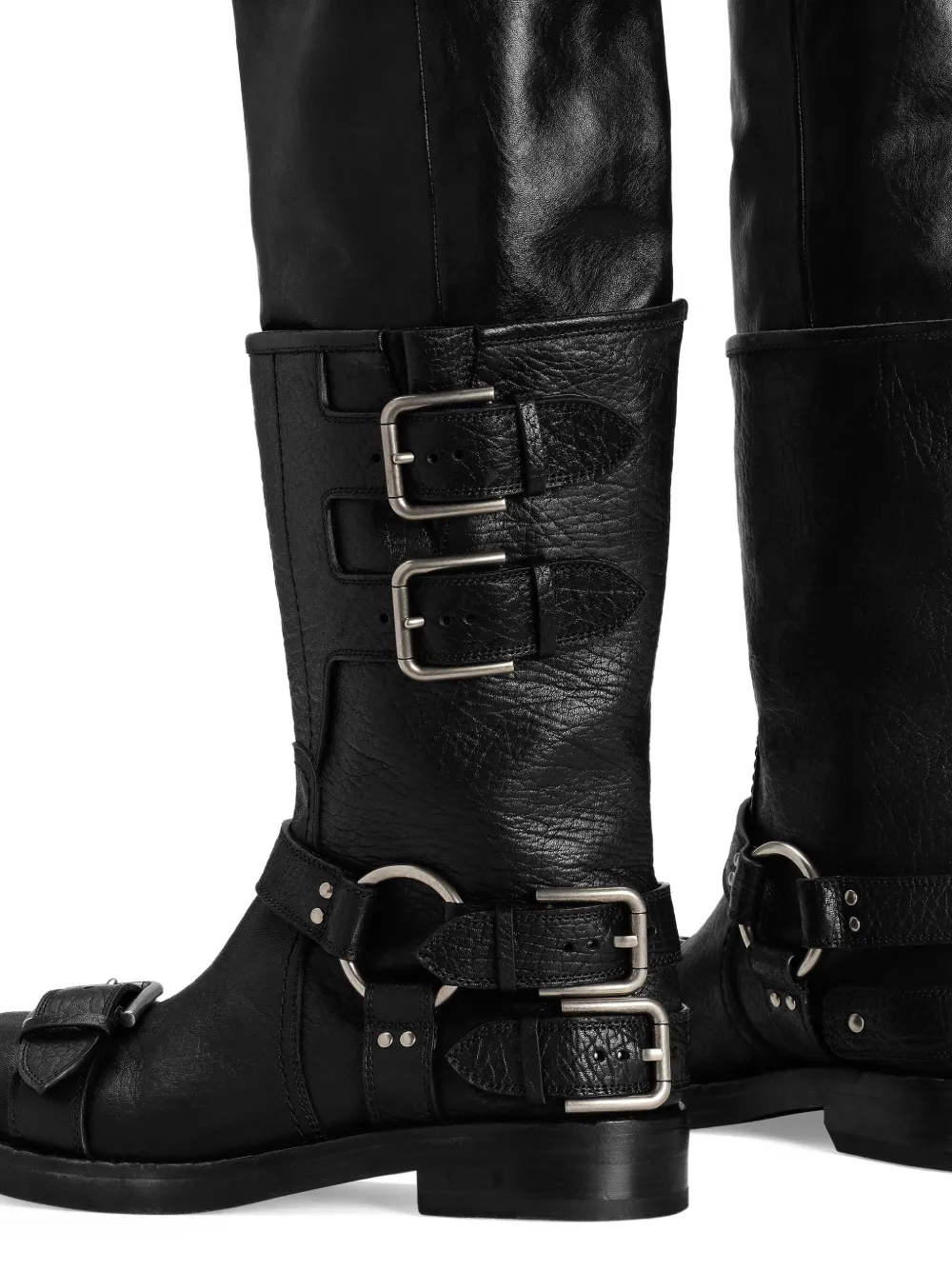 Dolce & Gabbana buckle-detail leather boots Black