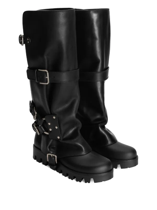 Dolce & Gabbana buckle-strap Biker Boots | Black | FARFETCH ID