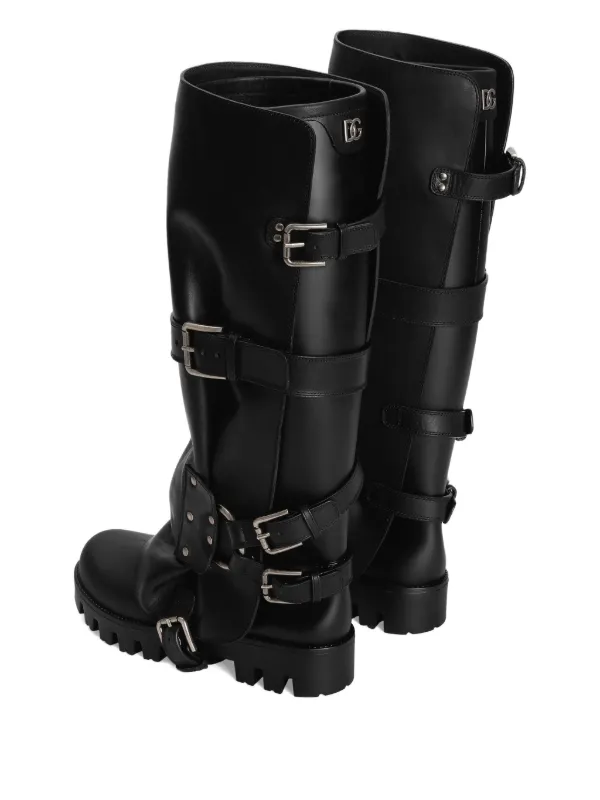 靴 Dolce & Gabbana Belted Leather Boots 30717094_60389529_600.jpg