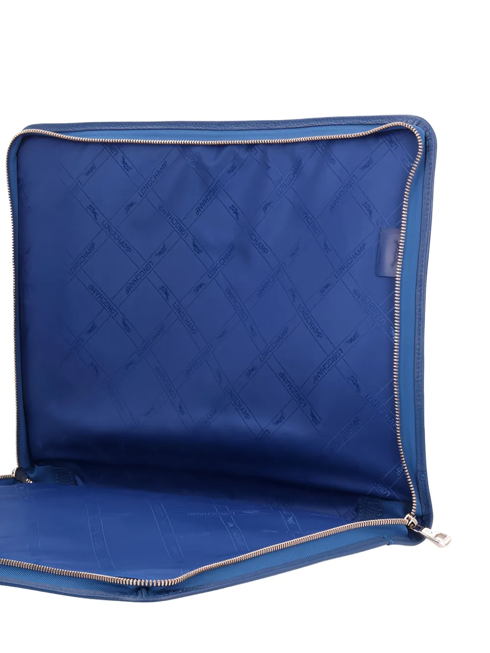 Longchamp leather zip-around tech case Blauw