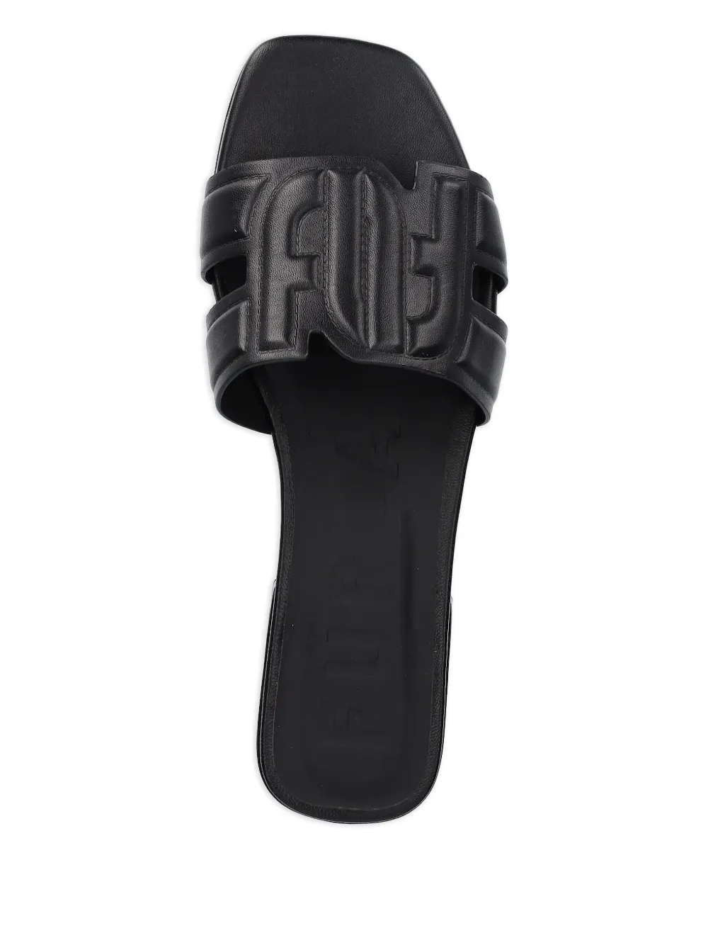 Furla Sandalen met logo-reliëf Zwart