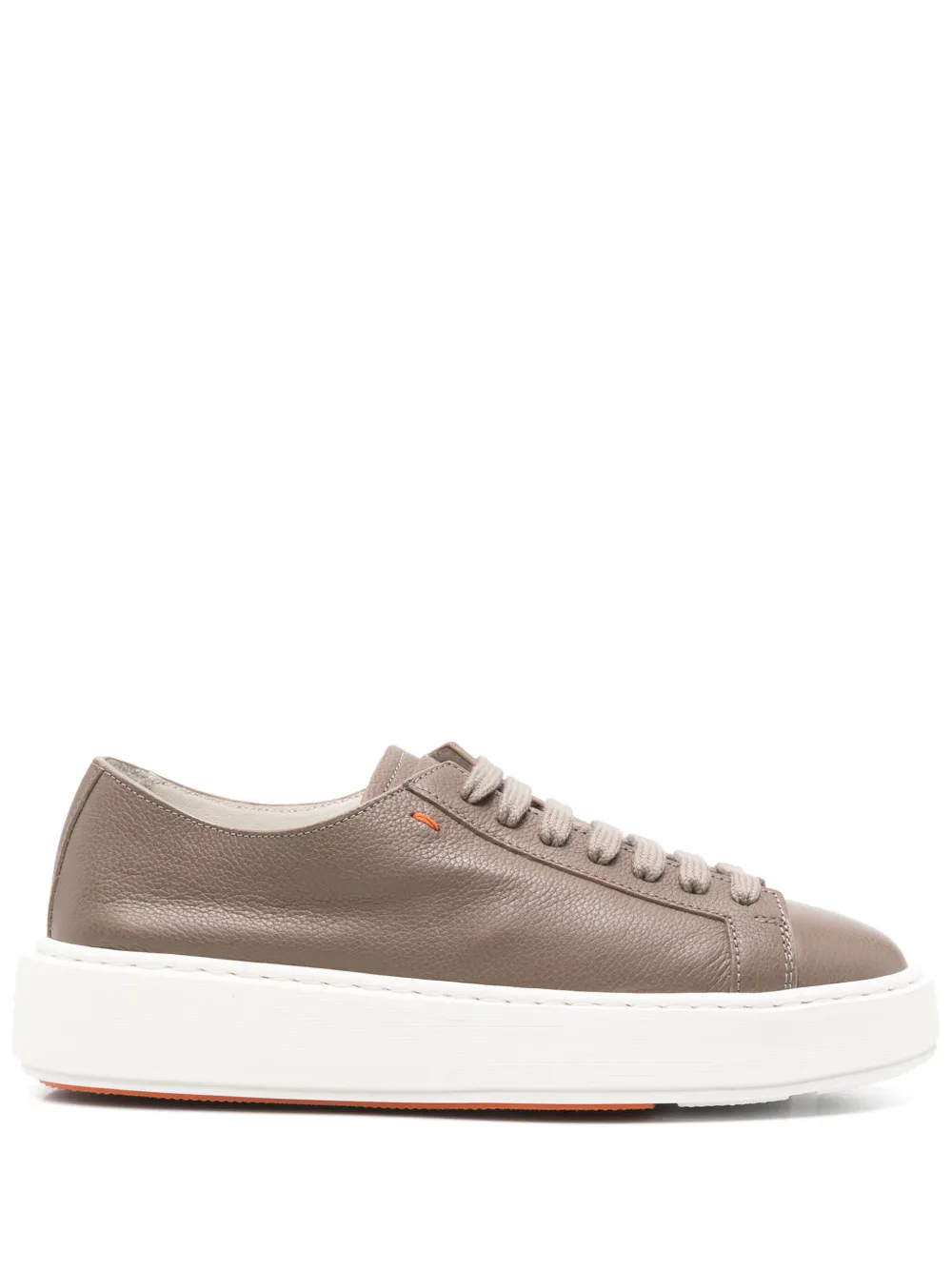 Santoni lace-up leather trainers - ブラウン Santoni lace-up leather trainers - ブラウン