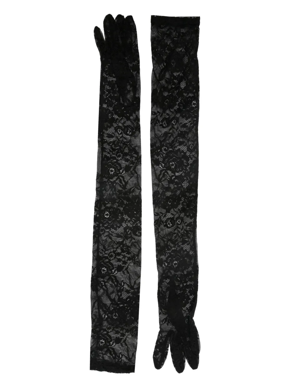 Giuseppe Di Morabito floral lace gloves - Zwart