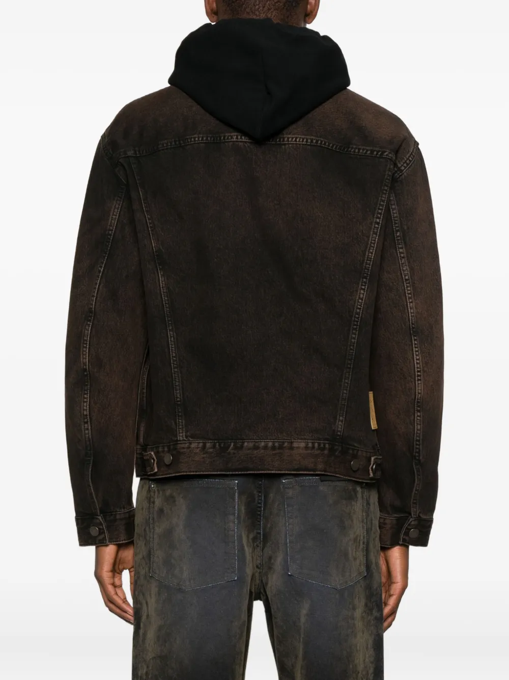 Haikure Denim jack met knopen Bruin