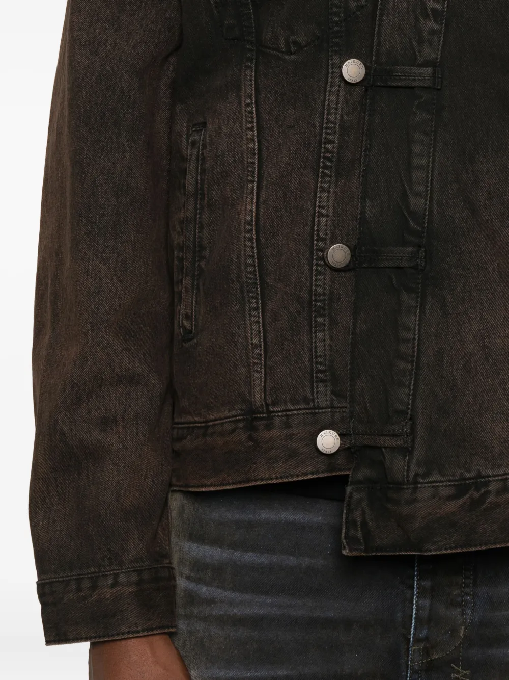Haikure Denim jack met knopen Bruin