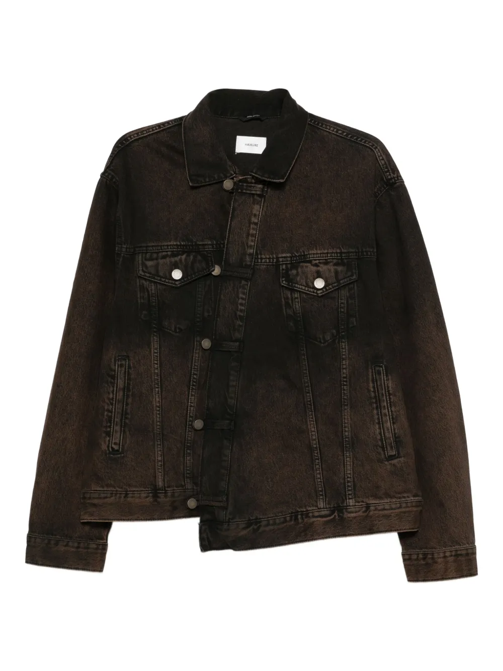 Haikure buttoned denim jacket | Brown | Image 1