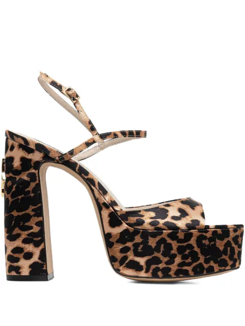NAKED WOLFE 130mm Fire leopard-print platform sandals