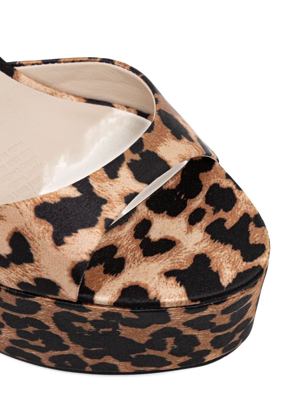 NAKED WOLFE 130 mm Fire sandalen met luipaardprint en plateauzool Zwart