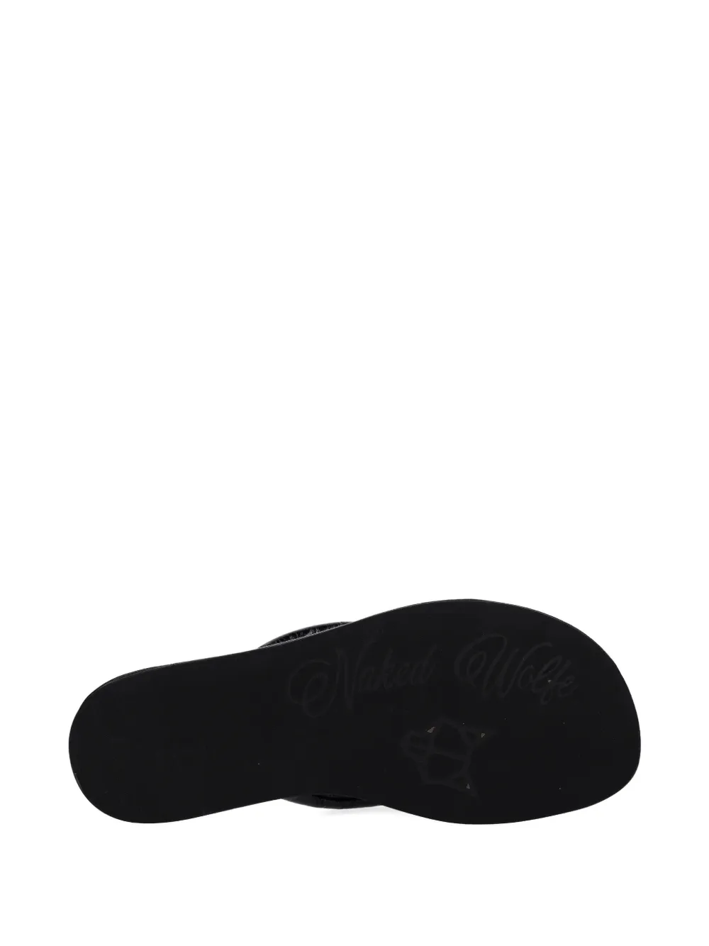 NAKED WOLFE Grenada leren gedraaide sandalen Zwart