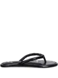 NAKED WOLFE Grenada leather twisted thong sandals - Black
