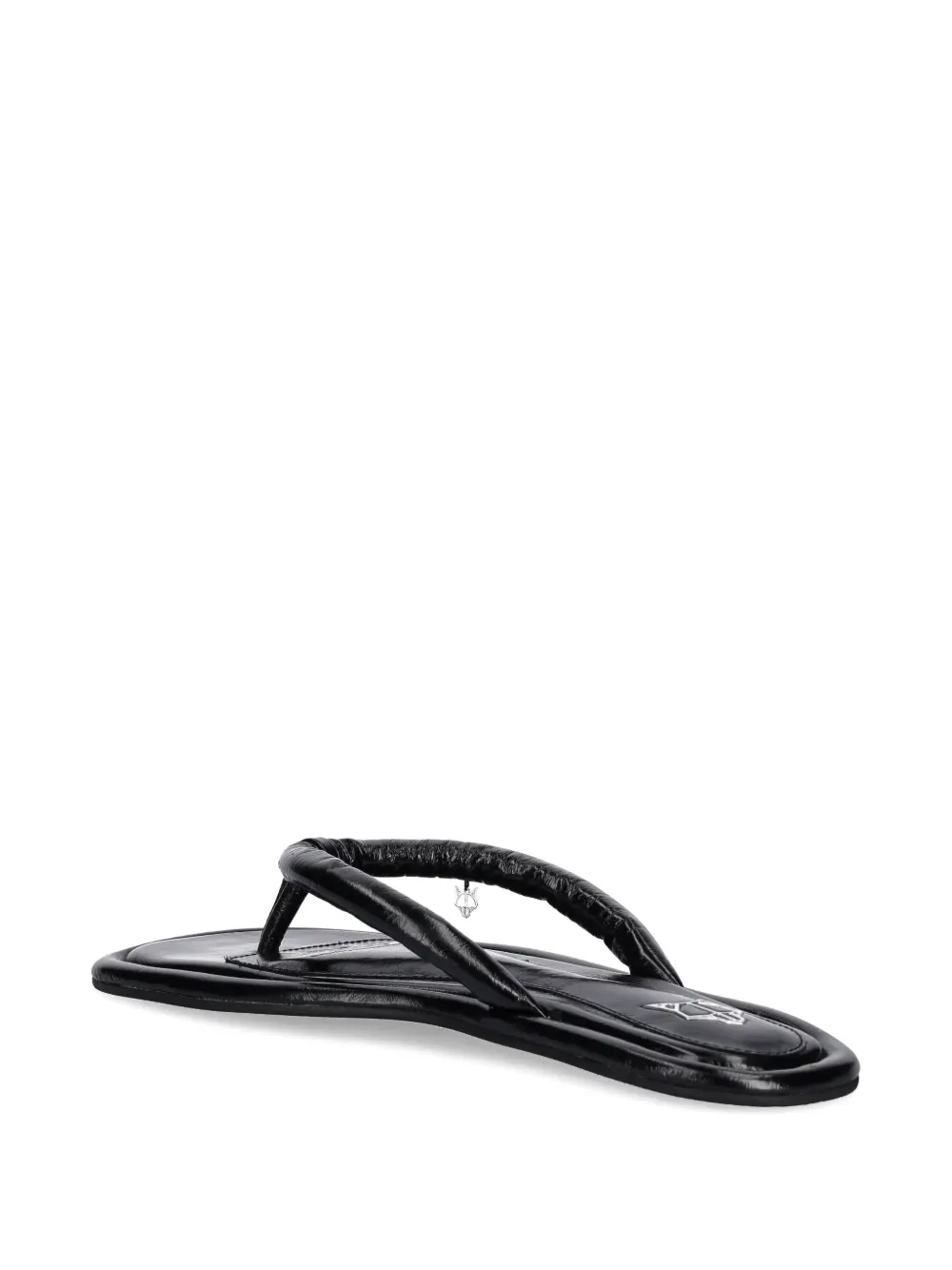 NAKED WOLFE Grenada leren gedraaide sandalen Zwart