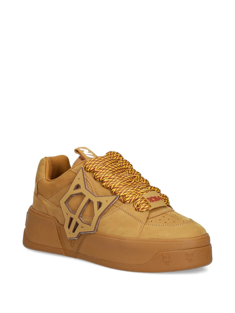 NAKED WOLFE Kosa sneakers met plateauzool en logoplakkaat Bruin