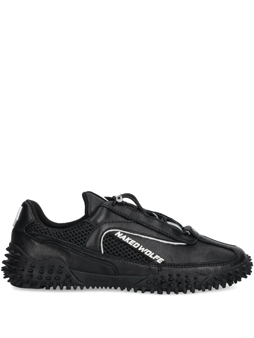 Naked Wolfe Island Lace-up Studded Sneakers In Black