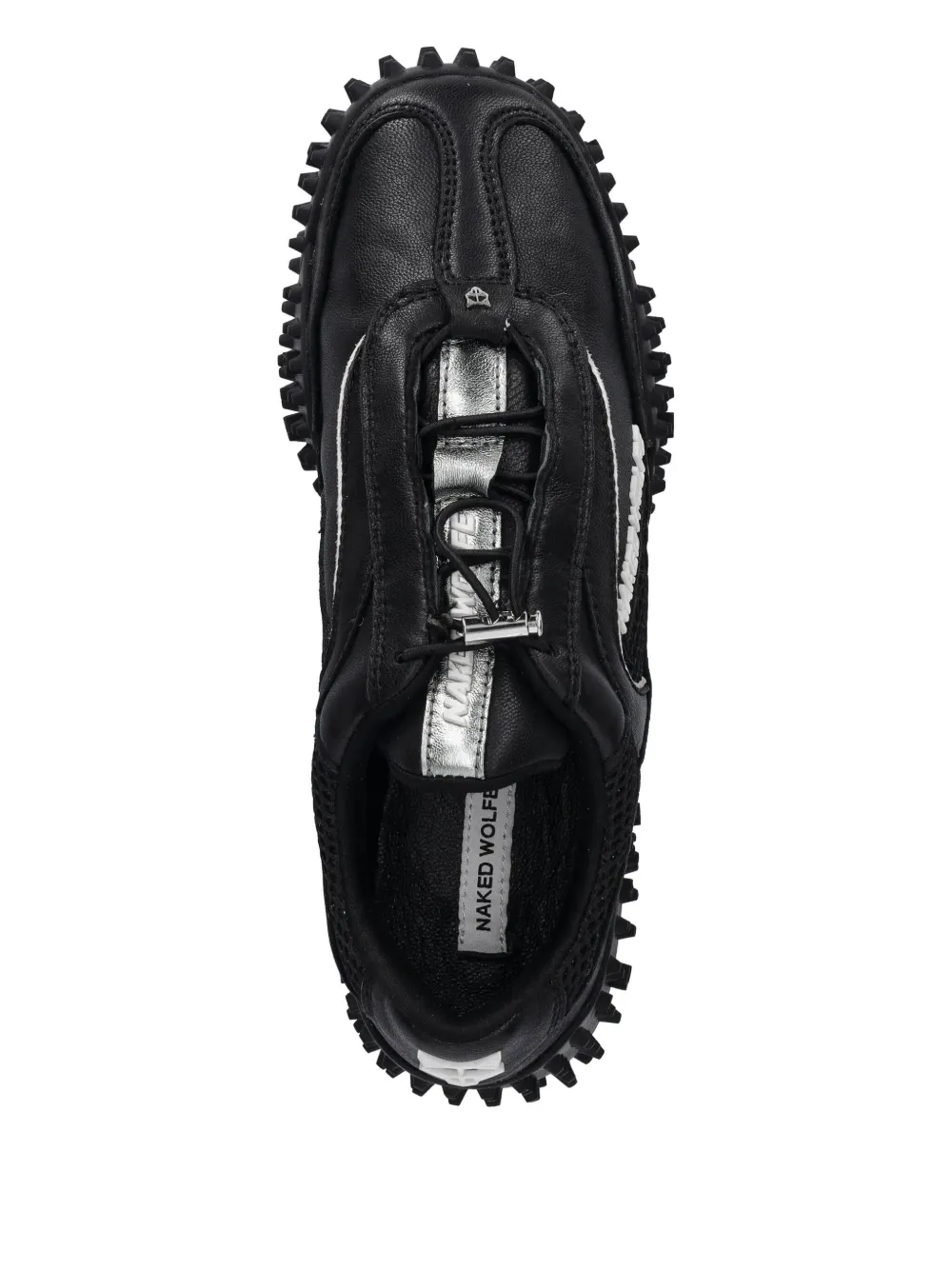 NAKED WOLFE Island lace-up studded sneakers Zwart