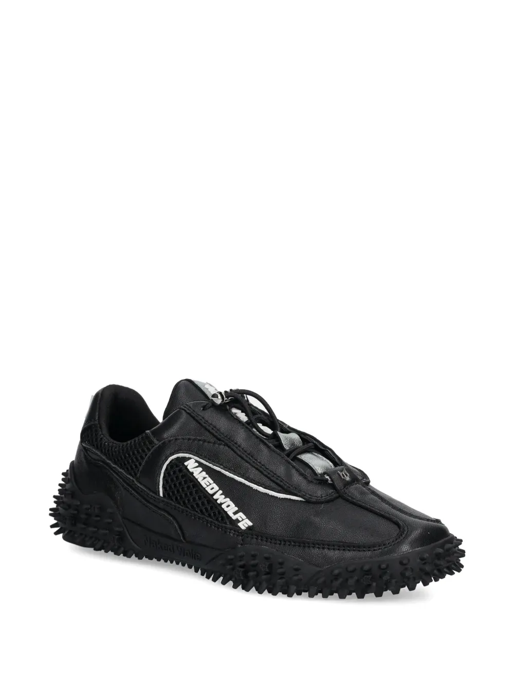 NAKED WOLFE Island lace-up studded sneakers Zwart