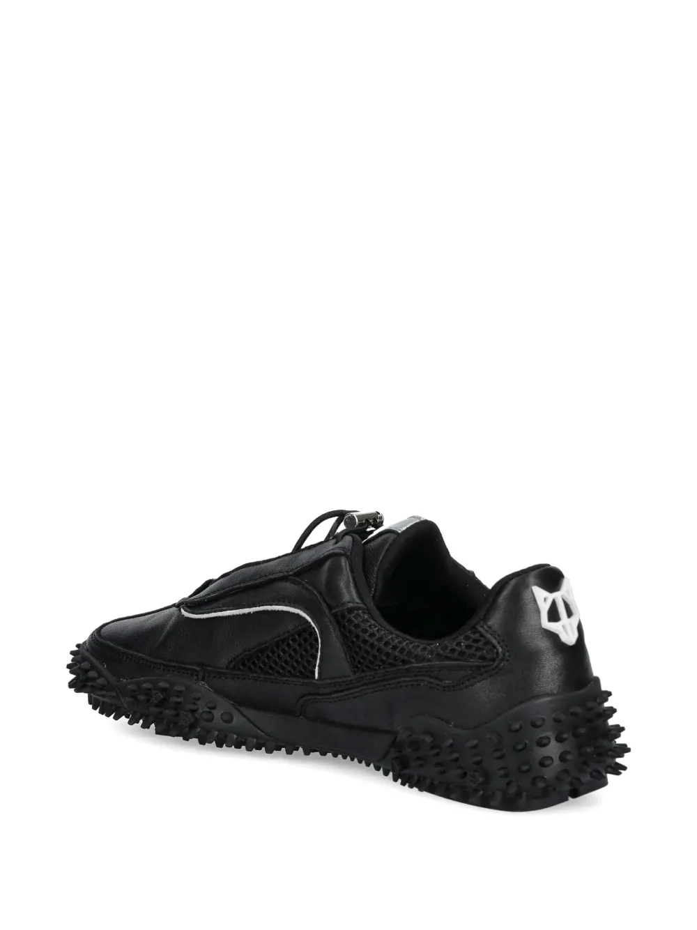 NAKED WOLFE Island lace-up studded sneakers Zwart