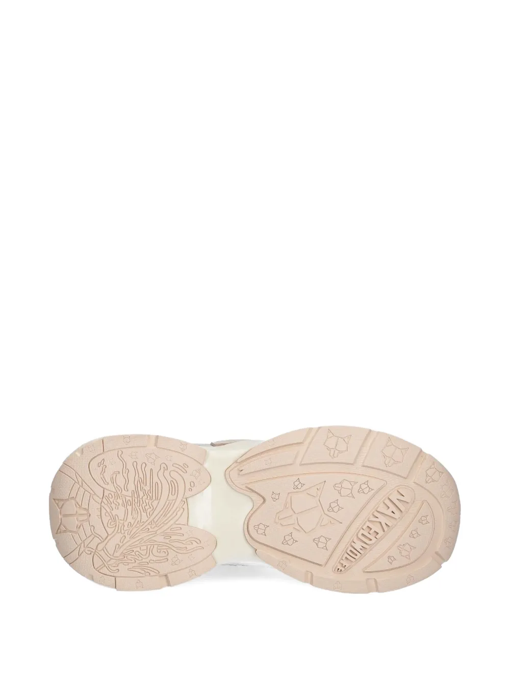 NAKED WOLFE Smash Off suede mesh sneakers Neutrals