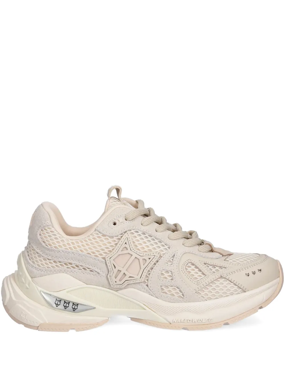 Naked Wolfe Smash Off Suede Mesh Sneakers In Neutral